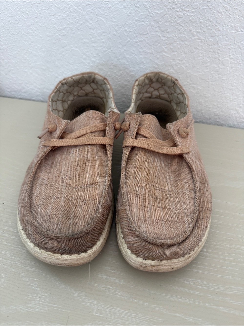 Hey Dude Women's Lace-Up Moccasins in rose gold